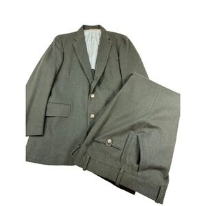 Vintage‎ Wool Suit Set - 42R/36x30 Dark Gray Classic Formal Two Piece